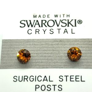 Swarovski Crystal Stud Earrings in Topaz